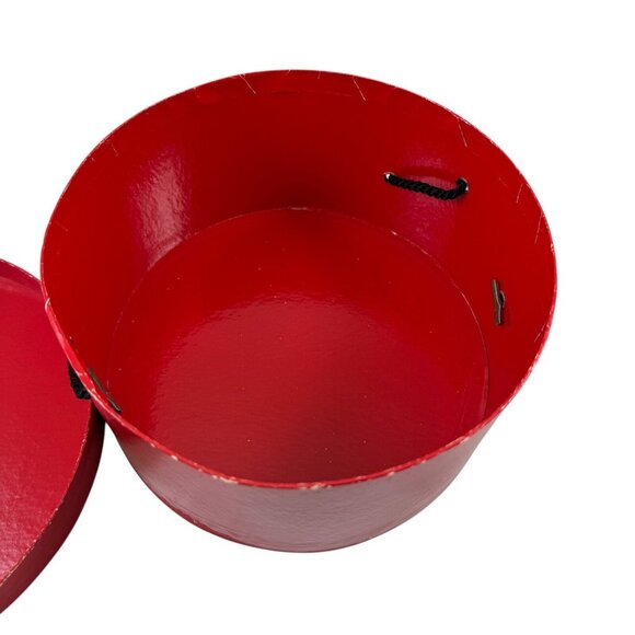 Halston Wig or Hat Box Red Cardboard New York Abbott Tresses Vintage 1960s - Picture 6 of 7